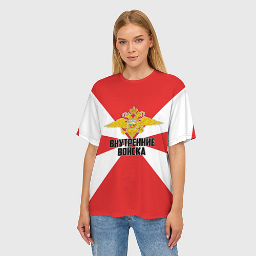 Женская футболка оверсайз Внутренние Войска / 3D-принт – фото 3