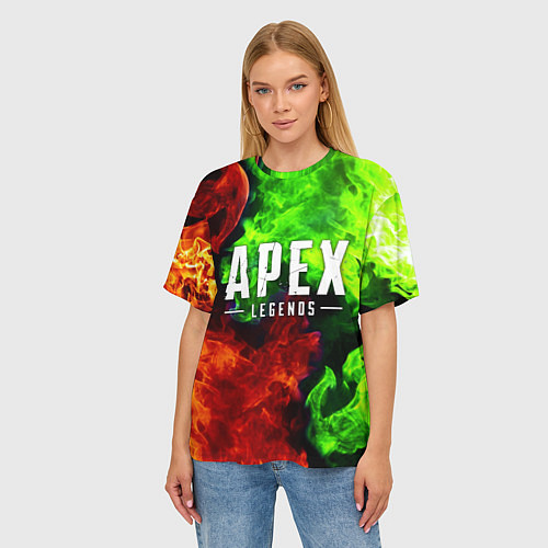 Женская футболка оверсайз APEX LEGENDS / 3D-принт – фото 3