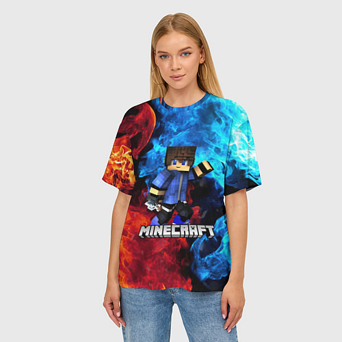 Женская футболка оверсайз Minecraft Майнкрафт / 3D-принт – фото 3