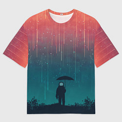 Футболка оверсайз женская Космический Дождь, цвет: 3D-принт