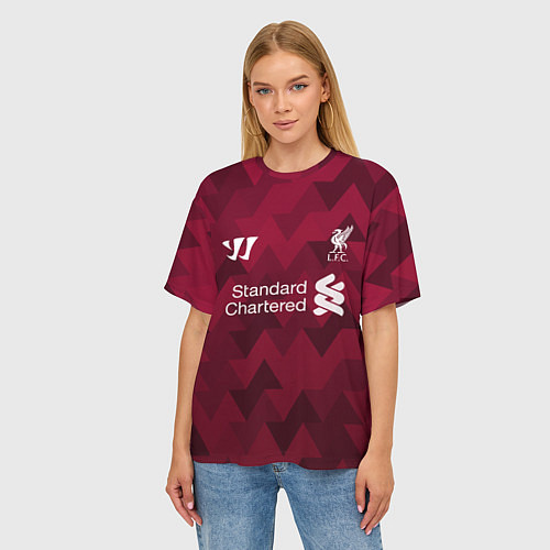 Женская футболка оверсайз Liverpool / 3D-принт – фото 3
