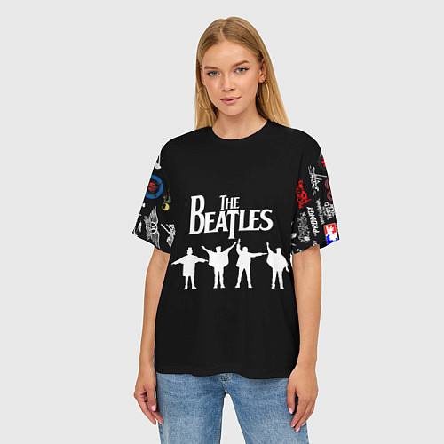 Женская футболка оверсайз Beatles / 3D-принт – фото 3