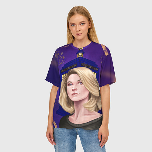 Женская футболка оверсайз ДОКТОР КТО / 3D-принт – фото 3