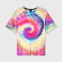 Футболка оверсайз женская Tie Dye vortex, цвет: 3D-принт