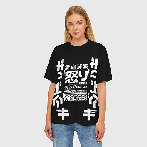 Женская футболка оверсайз Cyperpunk 2077 Japan tech / 3D-принт – фото 3
