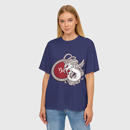 Женская футболка оверсайз Козерог Знак Зодиака / 3D-принт – фото 3