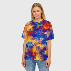 Футболка оверсайз женская Огненно-синий полутон, цвет: 3D-принт — фото 2