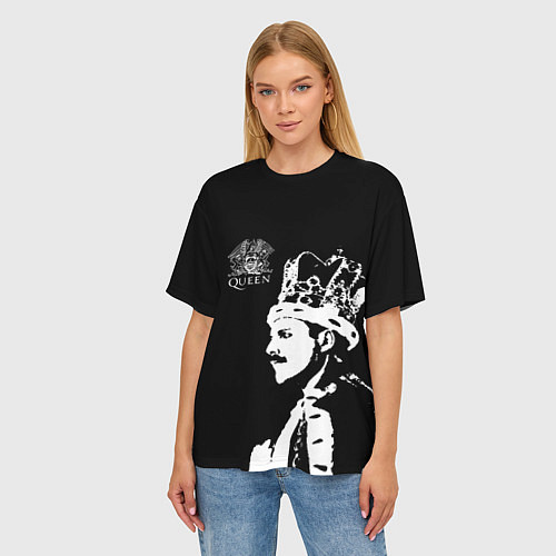 Женская футболка оверсайз Queen / 3D-принт – фото 3