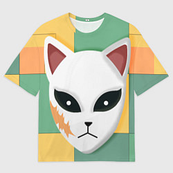 Футболка оверсайз женская Лисья маска Сабито, цвет: 3D-принт