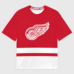 Футболка оверсайз женская Детройт Ред Уингз, цвет: 3D-принт