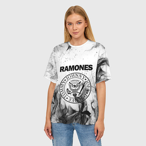 Женская футболка оверсайз RAMONES / 3D-принт – фото 3