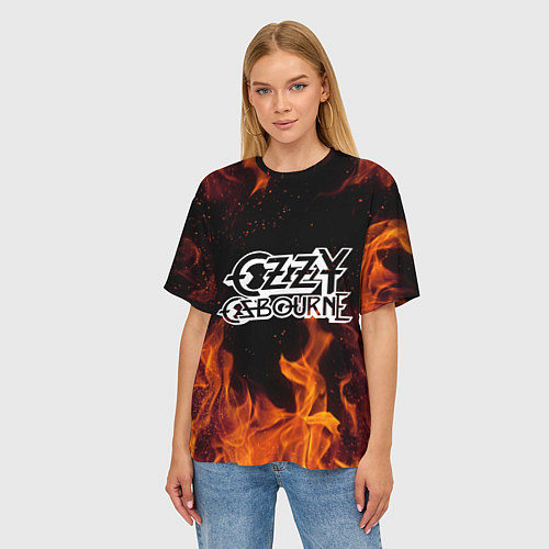 Женская футболка оверсайз Ozzy Osbourne / 3D-принт – фото 3