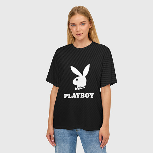 Женская футболка оверсайз PLAYBOY / 3D-принт – фото 3