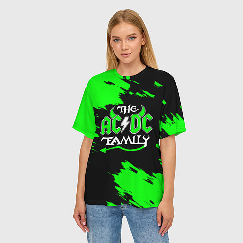 Женская футболка оверсайз The ACDC famely / 3D-принт – фото 3