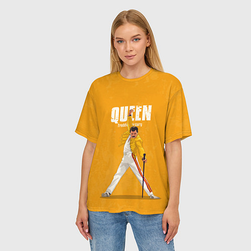 Женская футболка оверсайз Queen / 3D-принт – фото 3