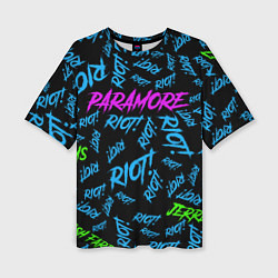 Женская футболка оверсайз Paramore RIOT!