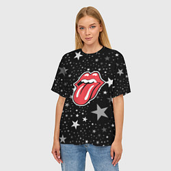 Футболка оверсайз женская Rolling stones star, цвет: 3D-принт — фото 2