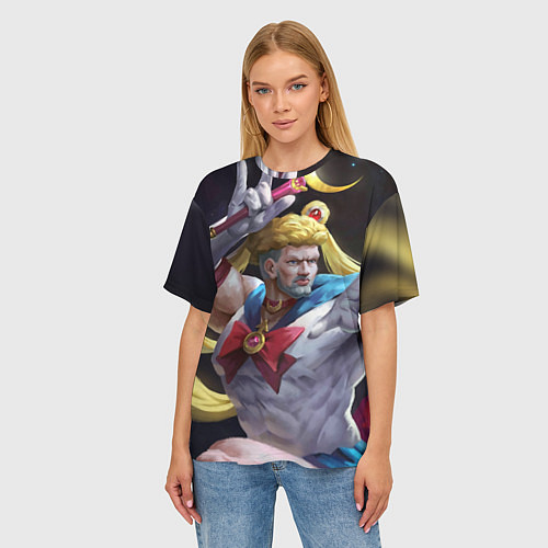 Женская футболка оверсайз Сейлор Панч / 3D-принт – фото 3