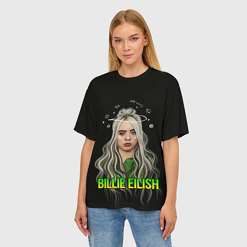 Женская футболка оверсайз BILLIE EILISH / 3D-принт – фото 3