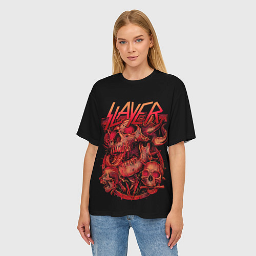 Женская футболка оверсайз Slayer 20 / 3D-принт – фото 3