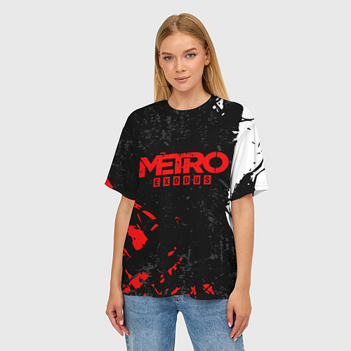 Женская футболка оверсайз METRO EXODUS / 3D-принт – фото 3