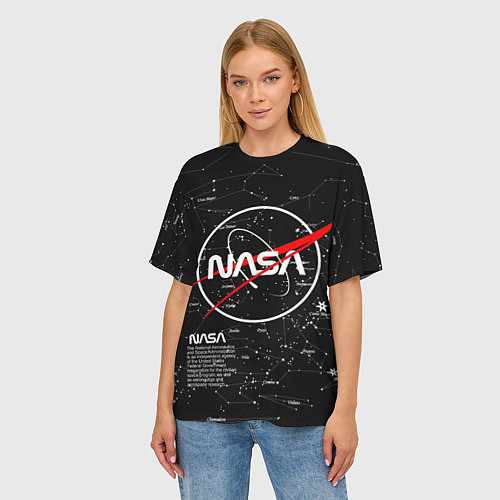 Женская футболка оверсайз NASA / 3D-принт – фото 3