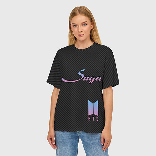 Женская футболка оверсайз BTS Suga / 3D-принт – фото 3