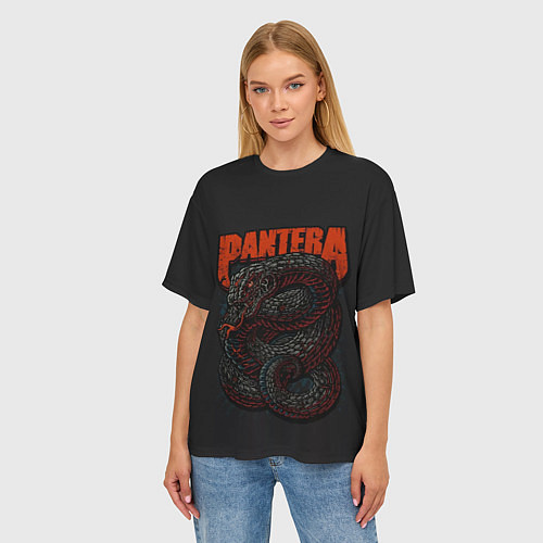 Женская футболка оверсайз PANTERA / 3D-принт – фото 3