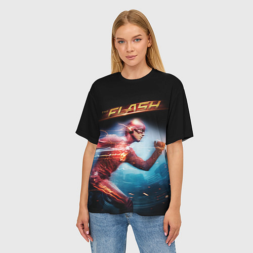 Женская футболка оверсайз The Flash / 3D-принт – фото 3