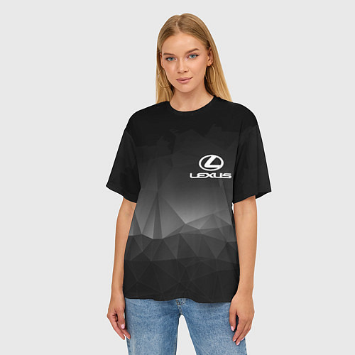 Женская футболка оверсайз LEXUS / 3D-принт – фото 3