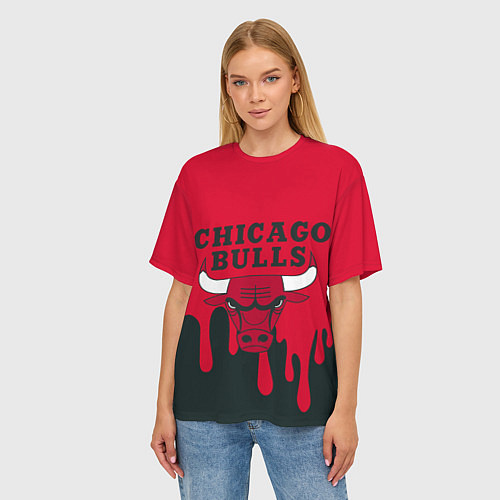 Женская футболка оверсайз Chicago Bulls / 3D-принт – фото 3