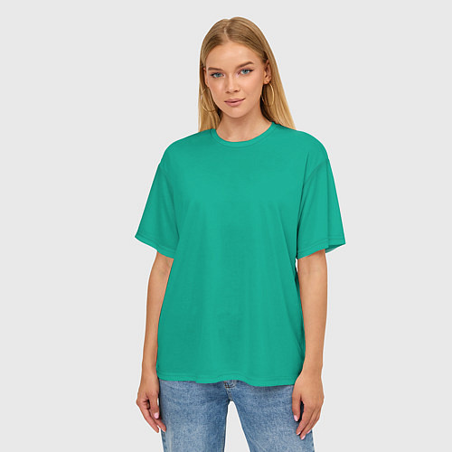 Женская футболка оверсайз Зеленый / 3D-принт – фото 3