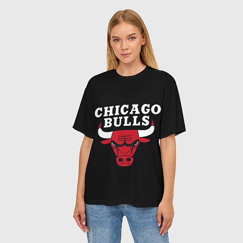 Женская футболка оверсайз CHICAGO BULLS / 3D-принт – фото 3