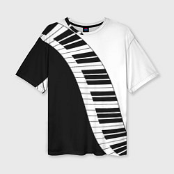 Женская футболка оверсайз Piano Пианино