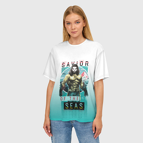 Женская футболка оверсайз SAVIOR OF THE SEAS / 3D-принт – фото 3