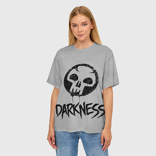 Женская футболка оверсайз Emblems Darkness / 3D-принт – фото 3