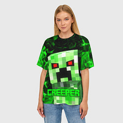 Футболка оверсайз женская MINECRAFT CREEPER, цвет: 3D-принт — фото 2