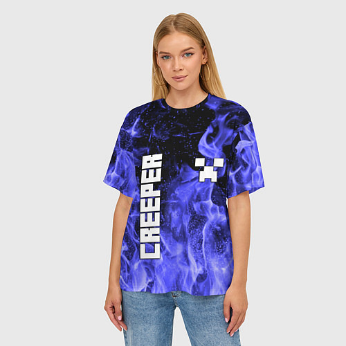 Женская футболка оверсайз MINECRAFT CREEPER / 3D-принт – фото 3