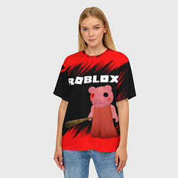 Футболка оверсайз женская Roblox Piggy, цвет: 3D-принт — фото 2