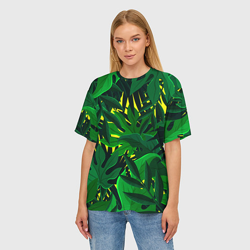 Женская футболка оверсайз В джунглях / 3D-принт – фото 3