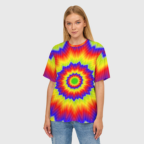 Женская футболка оверсайз Tie-Dye / 3D-принт – фото 3