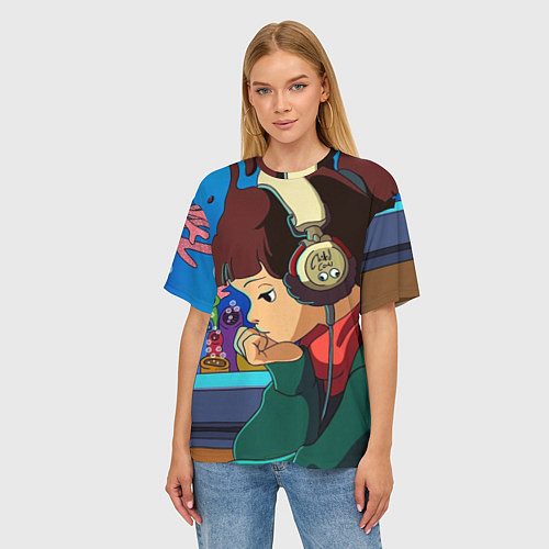 Женская футболка оверсайз ЮТУБ / 3D-принт – фото 3