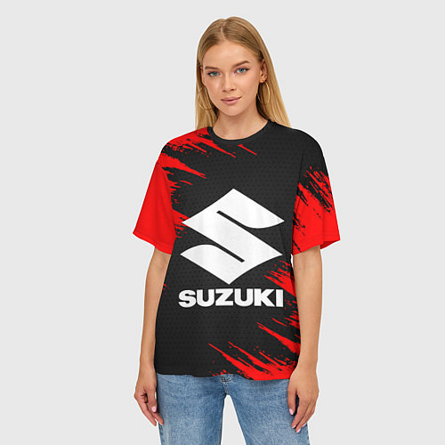 Женская футболка оверсайз SUZUKI / 3D-принт – фото 3