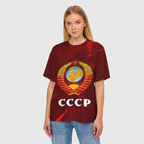 Женская футболка оверсайз СССР USSR / 3D-принт – фото 3