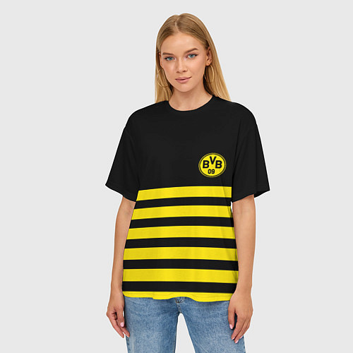 Женская футболка оверсайз BORUSSIA / 3D-принт – фото 3