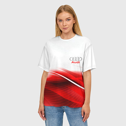 Женская футболка оверсайз AUDI / 3D-принт – фото 3