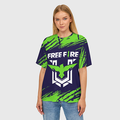 Женская футболка оверсайз FREE FIRE ФРИ ФАЕР / 3D-принт – фото 3