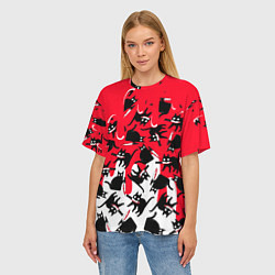Футболка оверсайз женская WHAT CAT, цвет: 3D-принт — фото 2