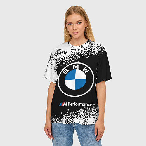 Женская футболка оверсайз BMW БМВ / 3D-принт – фото 3