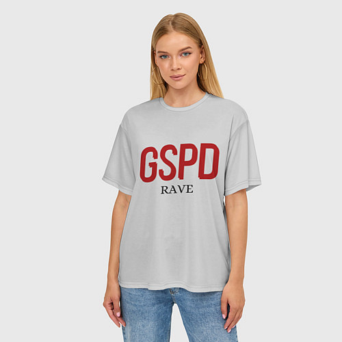 Женская футболка оверсайз GSPD rave / 3D-принт – фото 3